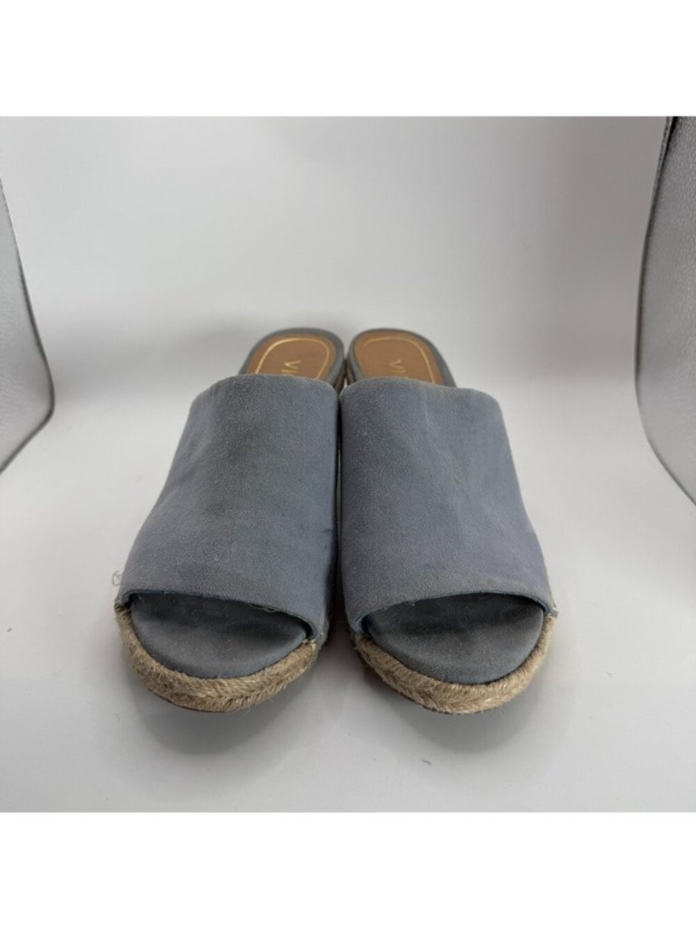 Vionic Tulum Kadyn Espadrille Wedge Slide Sandal Women Size 6 Blue Suede - Picture 2 of 8